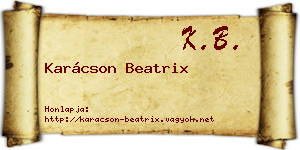 Karácson Beatrix névjegykártya