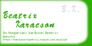 beatrix karacson business card